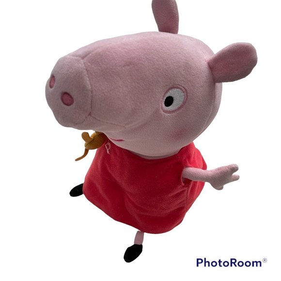Ty Beanie Babies 8in. Peppa Pig Holding Brown Teddy Bear Plush. No tag. - Picture 1 of 9